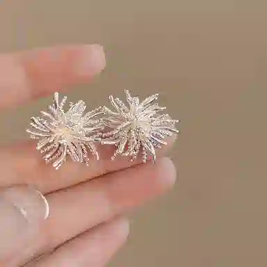 韵系 简约气质蒲公英 铜镀金 耳环 女款