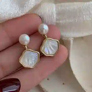 韵系 蚊香盘 珍珠 耳夹 女款