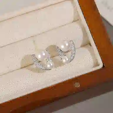 韵系 小巧精致微镶锆石 铜镀金 耳钉 女款