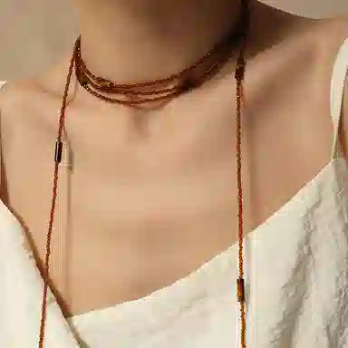 韵系 清冷氛围美拉德串珠 铜镀金 项链 女款