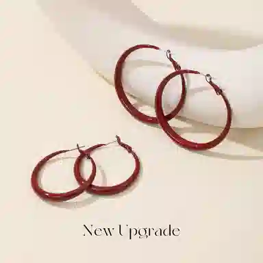 韵系 安可拉红色素圈 铜镀金 耳环 女款
