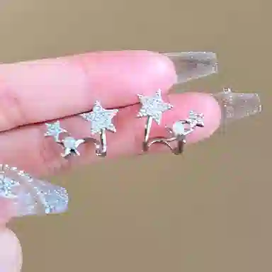 韵系 小众设计繁星点点镶钻 珍珠 耳环 女款