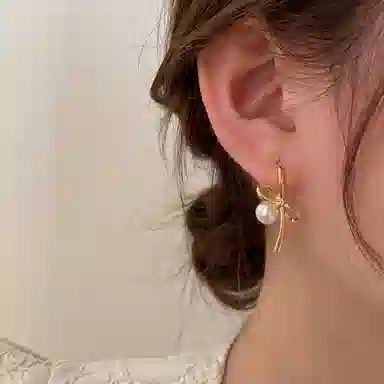 韵系 蝴蝶结小众设计独特 铜 耳环 女款