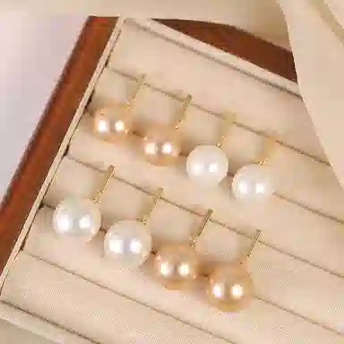 韵系 优雅气质 无耳洞 仿珍珠 耳环 女款