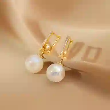 韵系 法式 锆石珍珠 耳环 女款