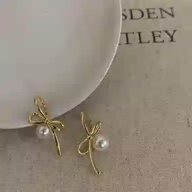 韵系 蝴蝶结小众设计独特 铜 耳环 女款