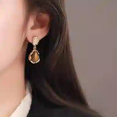 韵系 复古美拉德 玻璃 耳环 女款