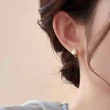 韵系 精致小巧个性设计感 淡水珍珠 耳钉 女款