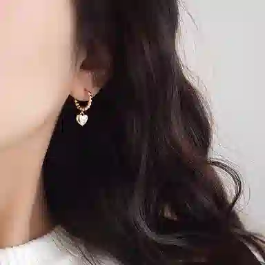 韵系 【心跳小调】爱心 铜镀金 耳环 女款