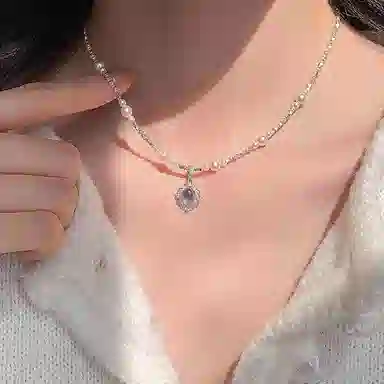 韵系 轻奢小众碎银子 铜镀金 项链 女款