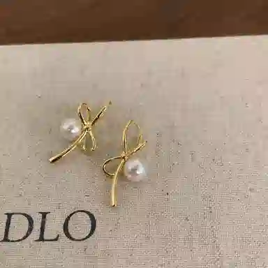 韵系 蝴蝶结小众设计独特 铜 耳环 女款