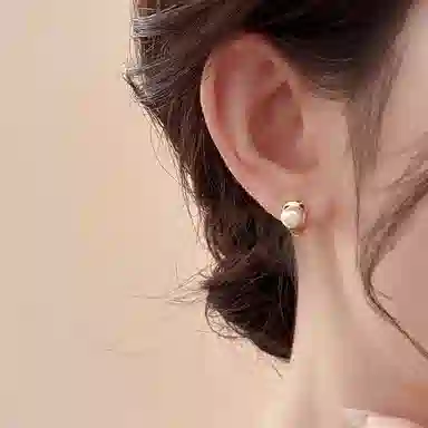 韵系 精致小巧个性设计感 淡水珍珠 耳钉 女款