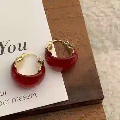 韵系 秋冬美拉德复古 铜镀金 耳环 女款