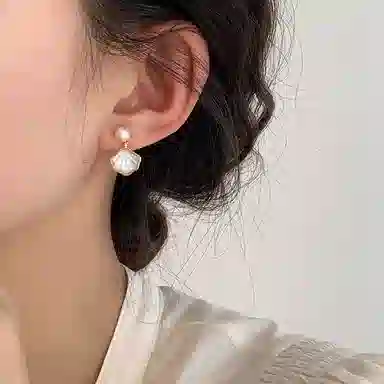 韵系 蚊香盘 珍珠 耳夹 女款