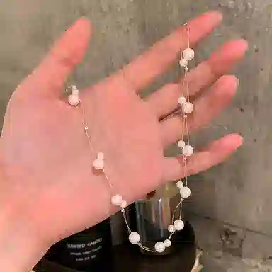 韵系 简约双层缠绕珍珠 铜镀金 项链 女款