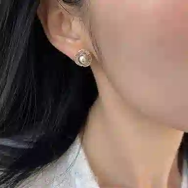 韵系 时尚简约灰 铜镀金 耳钉 女款