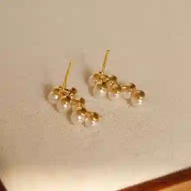 韵系 轻奢简约葡萄串 仿珍珠 耳钉 女款