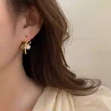 韵系 蝴蝶结小众设计独特 铜 耳环 女款