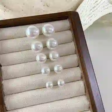 韵系 法式复古粉光馒头珍珠 轻奢小众百搭高级感 铜镀金 耳钉 女款