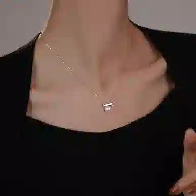 韵系 简约冷淡风一字杆平衡木 铜镀金 项链 女款