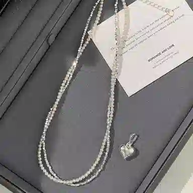 韵系 爱心碎银子 铜镀金 项链 女款