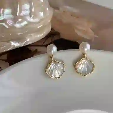 韵系 蚊香盘 珍珠 耳夹 女款