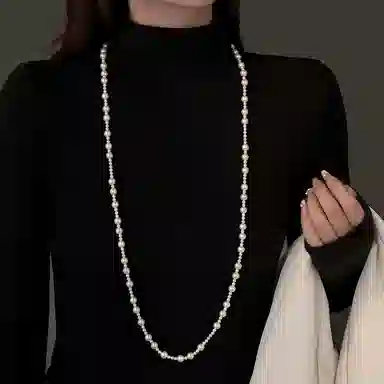 韵系 微镶满钻四叶草珍珠 铜镀金 项链 女款