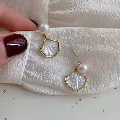 韵系 蚊香盘 珍珠 耳夹 女款