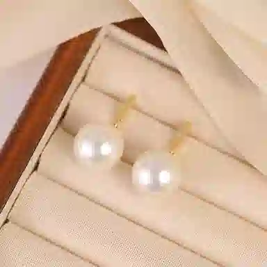 韵系 优雅气质 无耳洞 仿珍珠 耳环 女款