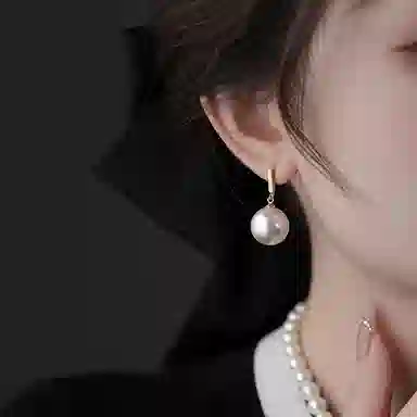 韵系 优雅气质 无耳洞 仿珍珠 耳环 女款