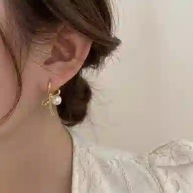 韵系 蝴蝶结小众设计独特 铜 耳环 女款