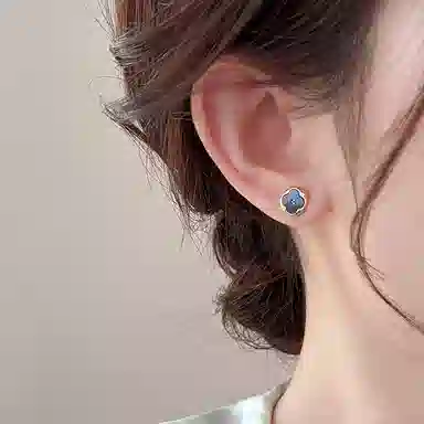 韵系 四叶草 铜镀金 耳钉 女款