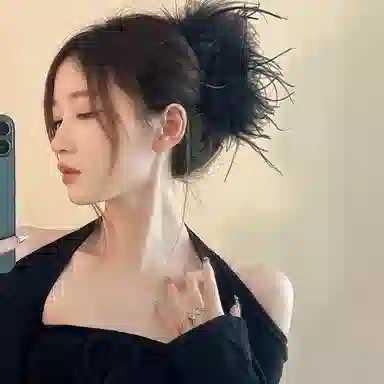 Yunxi Feather Hair Clip Black