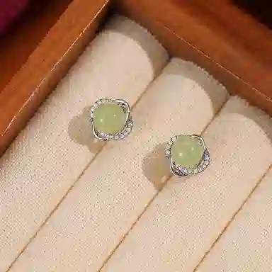 韵系 轻奢小众精致锆石 铜镀金 耳钉 女款