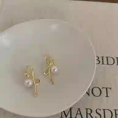 韵系 蝴蝶结小众设计独特 铜 耳环 女款