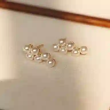 韵系 轻奢简约葡萄串 仿珍珠 耳钉 女款