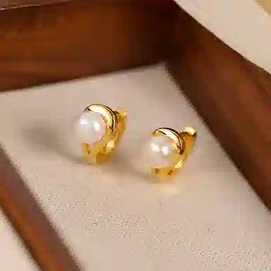 韵系 精致小巧个性设计感 淡水珍珠 耳钉 女款