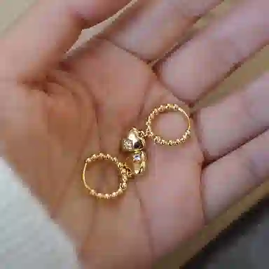 韵系 【心跳小调】爱心 铜镀金 耳环 女款