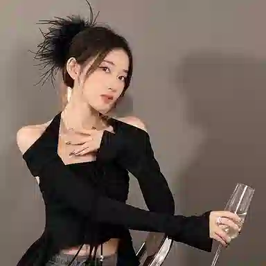 Yunxi Feather Hair Clip Black