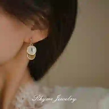 韵系 蚊香盘无耳洞高级感 铜镀金 耳夹 女款