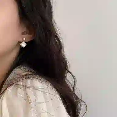 韵系 蚊香盘 珍珠 耳夹 女款