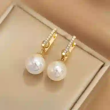 韵系 法式 锆石珍珠 耳环 女款