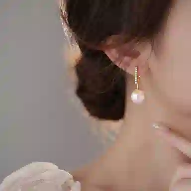 韵系 法式 锆石珍珠 耳环 女款