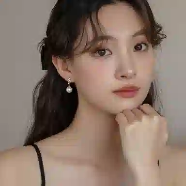 韵系 锆石交叉珍珠 铜镀金 耳环 女款