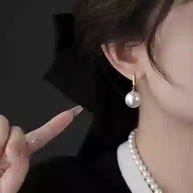 韵系 优雅气质 无耳洞 仿珍珠 耳环 女款