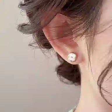 韵系 四叶草 铜镀金 耳钉 女款