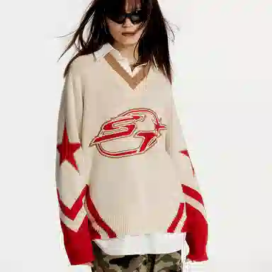 Starter V-Neck Pullover Red