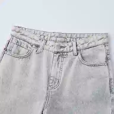 STARTER Washed Loose Mid-Rise Straight Jeans