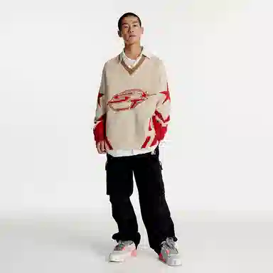 Starter V-Neck Pullover Red