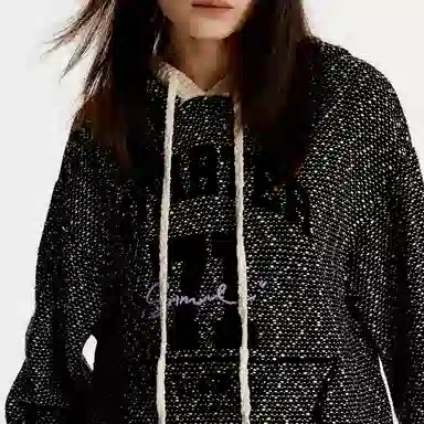 Starter Logo Knit Hoodie Charcoal